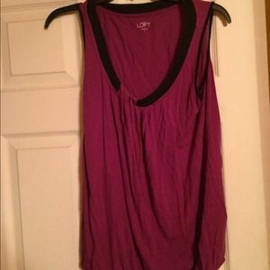 Purple Loft tank top asymmetrical neck line