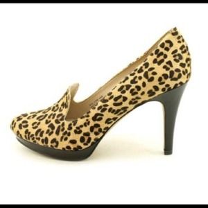 Ellen Tracy Leopard Print Hair Calf heels