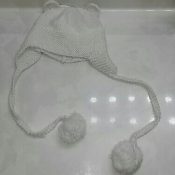White Cotton bear ears beannie