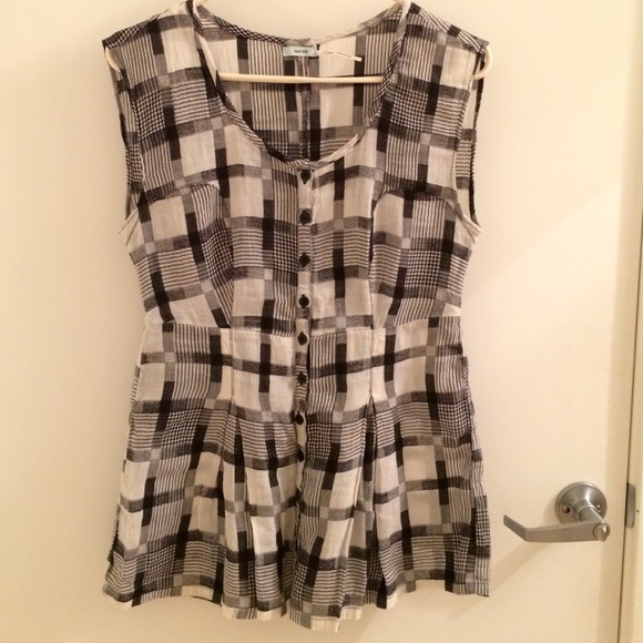 Kimchi Blue Plaid Pleated Shirt/Tunic SZ S