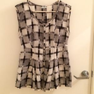 Kimchi Blue Plaid Pleated Shirt/Tunic SZ S