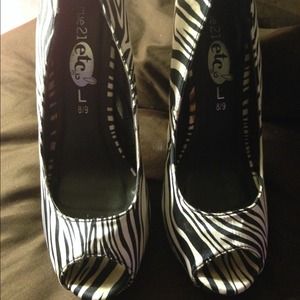 Zebra print heels