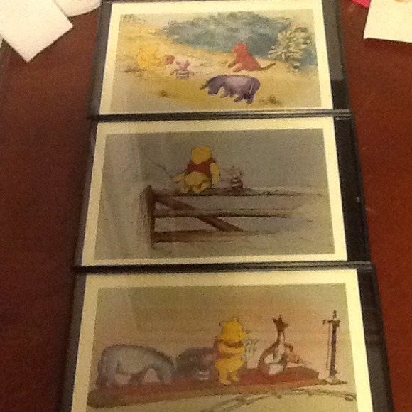 Set of 3 small framed  Winnie the Pooh #1
