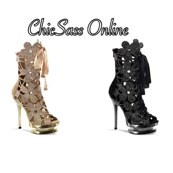 🆕🔥Day & Night 6" Floral Cut-Out, Lace-Up Boots🔥 - Picture 1 of 1