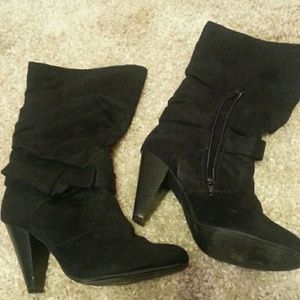 Black suede boots!