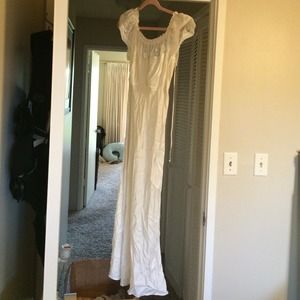 Vintage bohemian ivory silk night dress/gown