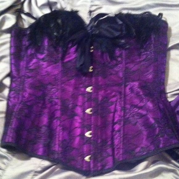 2 piece Sexy purple corset costume