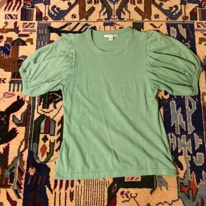 Balloon sleeve soft green top