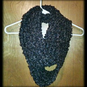 Knitted Black/Brown Infinity Scarf