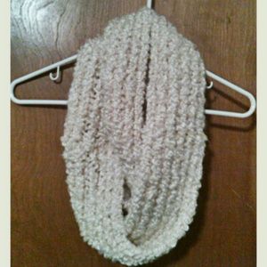 Knitted Cream Infinity Scarf