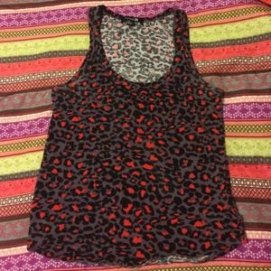 Forever21 Animal Print Grey tank
