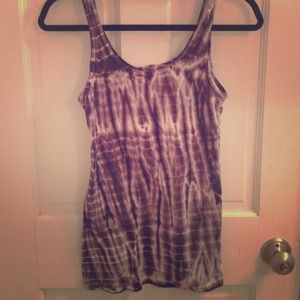Grey tie-dye tank top