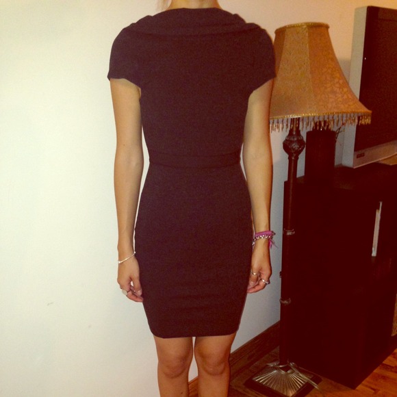 alice + olivia fitted ponte dress with open back