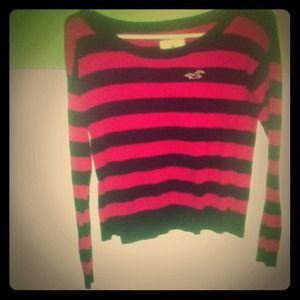 Black and pink striped sweater