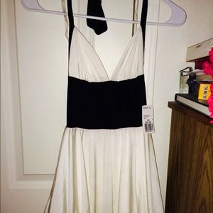 White and black dress