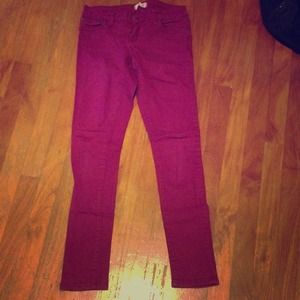 Magenta skinny jeans
