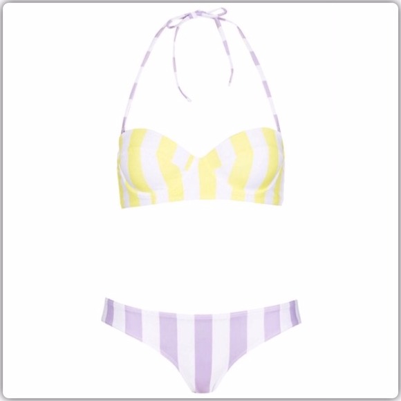 Topshop Lemon Ice Cream push-up bikini