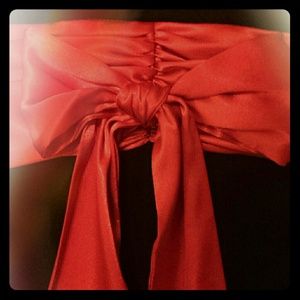 Black dress with hot pink bow