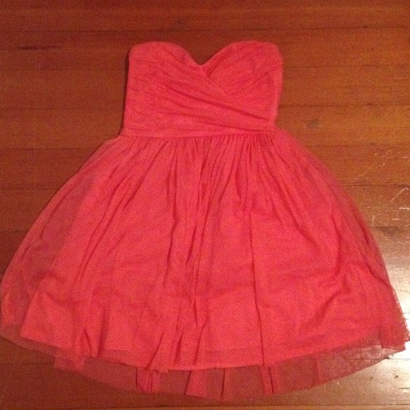 Coral strapless party dress - Picture 1 of 3