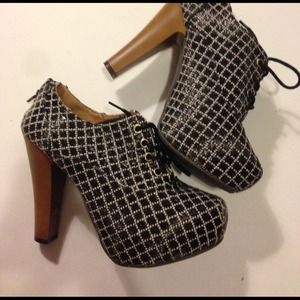Black and white heels