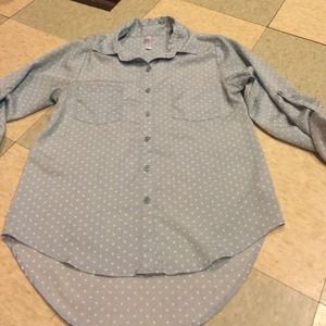 Polka dot baggy collared shirt