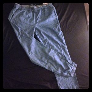 Denim jogger pants