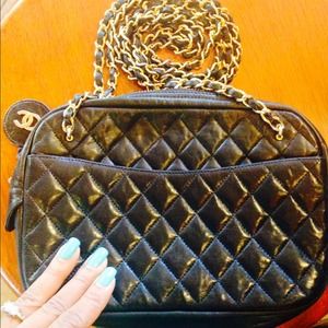 Chanel black quilted shoulder bag