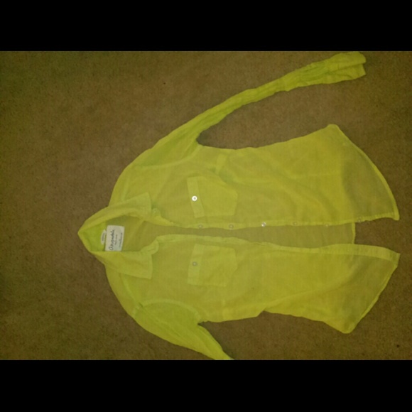 Aeropostale Sheer Neon button up