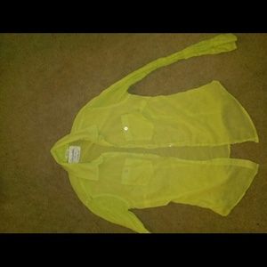 Aeropostale Sheer Neon button up