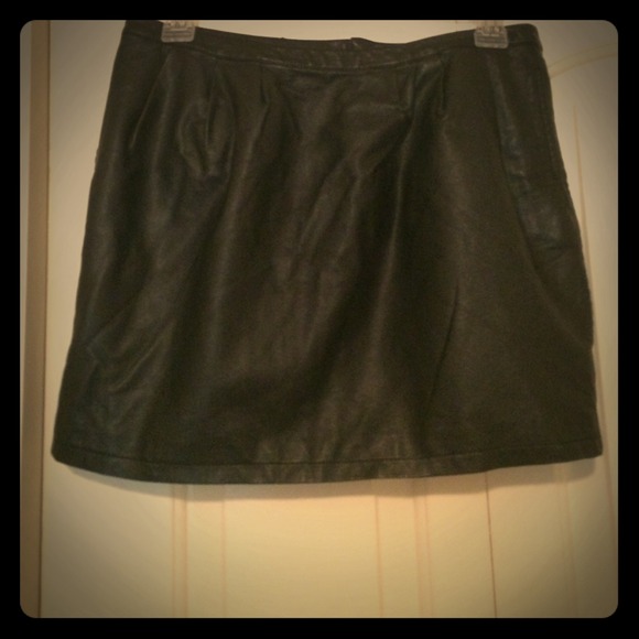 Black Leather Mini Skirt