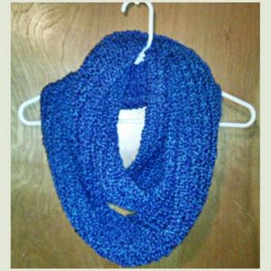 Knitted Blue Infinity Scarf