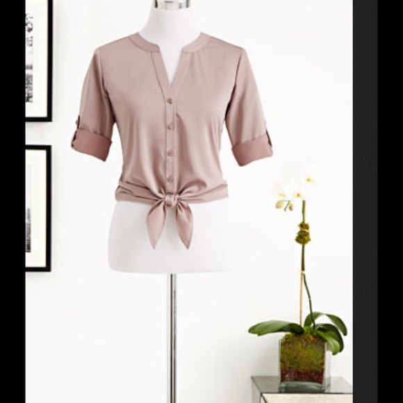 NY & Co. Eva Mendes Collection- Tie-Front Shirt.