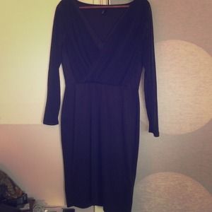 Sexy black dress. Sheer arms and flowing frontal