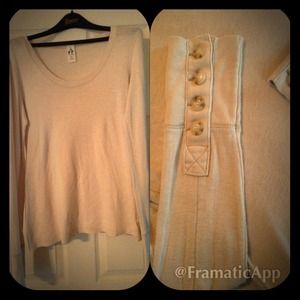 Free People light beige top