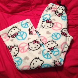 Soft Hello Kitty/Peace Pajama pants