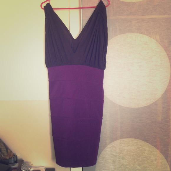 Purple bottom and back top dress.