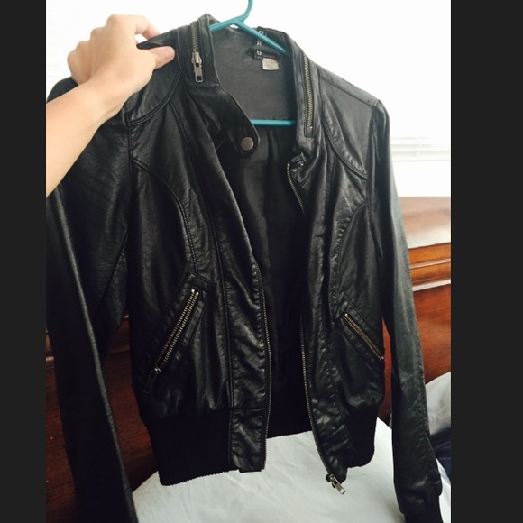 Black leather jacket