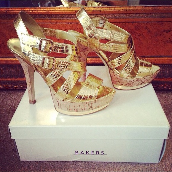 Gold strappy stilettos