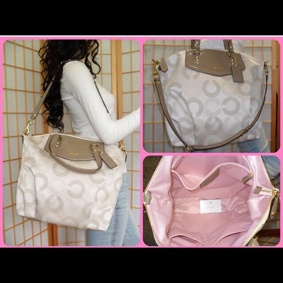 **SOLD**Coach NWT Ashely Dotted Op Art North South