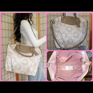 **SOLD**Coach NWT Ashely Dotted Op Art North South