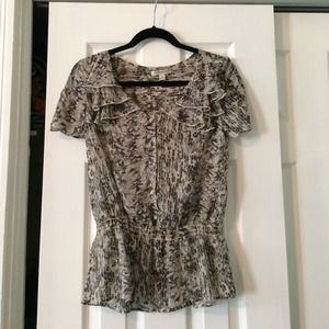 Banana Republic Sheer Snakeskin Print Top S