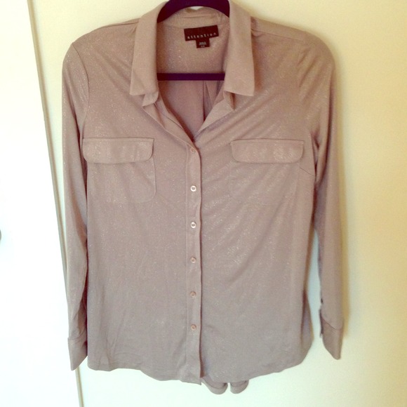 Sparkly Beige Dress Shirt