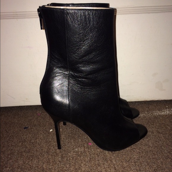 Manolo Blahnik Peep Toe Bootie (Black) - Picture 2 of 4