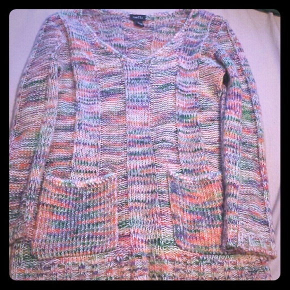 Multi Colored Winter Mini Sweater Dress