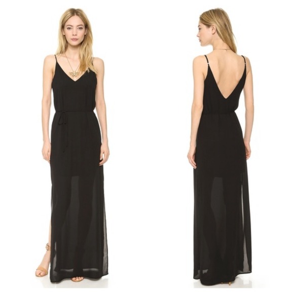 Rory Beca Dresses & Skirts - Rory Beca Black Harrow Deep V Back Gown Size S