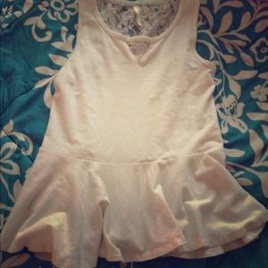 Pleated white lace shirt