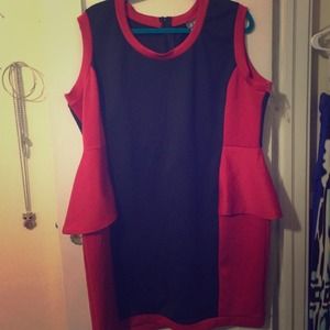 Red and black dress