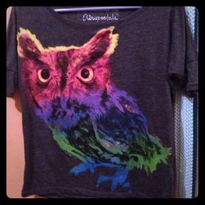 Aeropostale size: small.rainbow owl OMBRE shirt