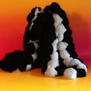 Baby Blue and Black Soft Rabbit Scarf. Nice...