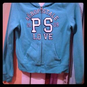 p.s Aero zip up blue sweatshirt size: L(12)